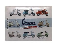 Nostalgic-Art Retro Blechschild - Vespa - Model Chart, Vintage Geschenk-Idee für Vespa Roller Fans, zur Dekoration, 30 x 40 cm