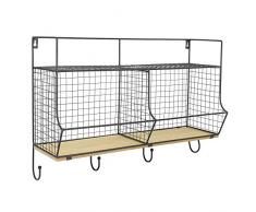 THE HOME DECO FACTORY KA2955 Wandregal, Metall, Schwarz, Einheitsgröße