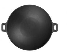 H&H 728174 Wok, 2 Griffe, Gusseisen, 24 cm