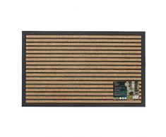 JVL Fußmatte Vienna Heavy Duty Gummi Rückseite mat-Lines Allzweckmatte, 45 x 75 cm, 100% Polypropylen, braun, 45 x 75 x 1 cm
