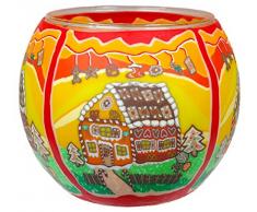 Himmlische Düfte Geschenkartikel GmbH Lebkuchenhaus Windlicht, Glas, bunt 11x11x9 cm