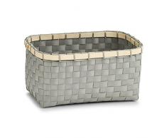 Zeller 14243 Aufbewahrungskorb, PP/Bamboo, grau, ca. 27 x 18 x 13,5 cm