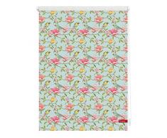 Lichtblick Rollo Klemmfix, 120 x 150 cm mit Motiv Birds - Grün Pink Montage ohne Bohren, moderner Sicht-und Sonnenschutz, Motivrollo, lichtdurchlässig & Blickdicht