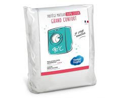 Sweet Night Romy Matratzenschoner sehr saugfähig 100% Baumwolle, weich und Komfort, Waschen 90 °C Baumwolle weiß 90 x 200 cm