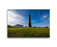 Premium Textil-Leinwand 75 x 50 cm Quer-Format Borkum - Neuer Leuchtturm | Wandbild, HD-Bild auf Keilrahmen, Fertigbild auf hochwertigem Vlies, Leinwanddruck von H. Dreegmeyer