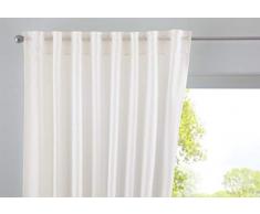 Vorhang Verdeckte Schlaufen Cationic »JENA« HxB 145x140 cm Creme Blickdicht Leinen Optik Gardine Meliert Gardinenband mit Raffhalter, 2019037