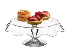 Dajar Tortenständer Splash mit Fuss 32 cm PASABAHCE, Glas, Klar, 32 x 32 x 11,5 cm