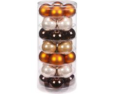 Inge-glas 15060D003 Kugel 60mm, 28 Stück, Cappuccino-Mix Christbaumkugel, Braun, 6cm