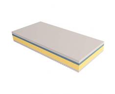 Matratze für Einzelbett Memory Plus Top mit 4 Schichten, 80 x 190 cm, Höhe 25 cm - mit abnehmbarem Überzug Silver Safe Cus. Saponetta