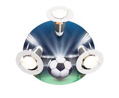 Elobra Deckenlampe Kinderzimmer Fußball | Hochwertige Wandlampe Kinderzimmer für Jungen aus Holz - mit Fußball Motiv, 30 x 30 x 20 cm - Handarbeit aus dem Erzgebirge