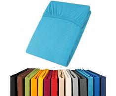 aqua-textil Viana Spannbettlaken 180x200 - 200x200 cm blau Spannbetttuch Baumwolle