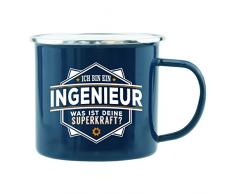 History & Heraldry Echter Kerl Emaille Becher, Ingenieur, Mehrfarbig