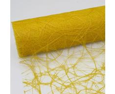 Sizoweb Tischband - 25 Meter Rolle + 100 Deko Herzen Gratis (20cm Breite, in Sonnengelb)