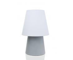 8 seasons design - Elegante Boden- & Tischleuchte No. 1 grey (E27, 60 cm, IP44, UV- & witterungsresistent, wetterfest, Lichtdesign für innen & außen) grau