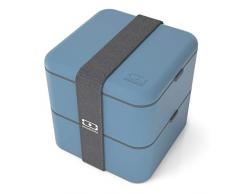 monbento - MB Square blau Denim Bento Box - Brotdose groß mit 2 Fächer - Lunch Box perfekt für Büro/Meal prep/Schule
