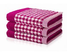 Möve Vichy, Handtuch 50x100, nature/berry