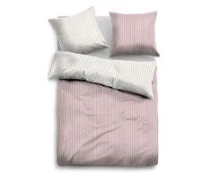 TOM TAILOR 0849791 Melange-Flanell Bettwäsche Garnitur mit Kopfkissenbezug (Baumwolle) 1x 155x220 cm + 1x 80x80 cm, Rose
