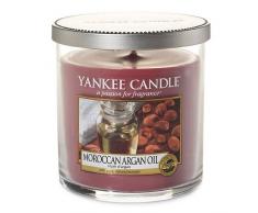 Yankee Candle 1507980E Small Pillar Moroccan Argan Oil Duftkerze, Glas, rotbraun, 8,7 x 7 x 7 cm