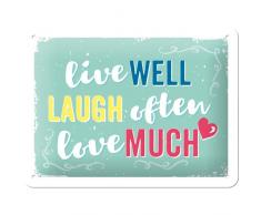 Nostalgic-Art 26203, Word Up Live Laugh Love, Blechschild 15x20 cm, Metall, bunt, 15 x 20 x 0,2 cm