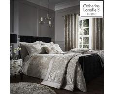 Catherine Lansfield gecrushter Samt Kingsize Bettwäsche-Set in natur