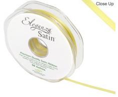 Eleganza 3 mm x 50 m Satinband doppelseitig, Pale Gelb