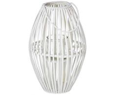 MI CASA Holz, Kerzenhalter, Rattan, 32 x 32 x 50 cm, Weiß