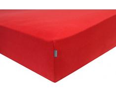 Schiesser Spannbettlaken, 100% Baumwolle, Rot, 160 x 200 cm