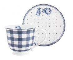 Katie Alice Vintage Indigo Porzellan-Tasse und -untertasse im Set, 200 ml (7 fl oz)