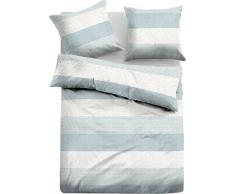 TOM TAILOR 0849790 Melange-Flanell Bettwäsche Garnitur mit Kopfkissenbezug (Baumwolle (60% recycelt)) 1x 155x200 cm + 1x 80x80 cm, hellgrau