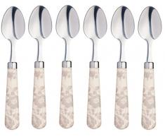 Kitchen Craft AMZKCTSPNFLRTPSET6 Farbige Teelöffel mit Blumenmuster, Edelstahl, braun/grau, 15,5 x 3 x 2 cm, 6-Einheiten