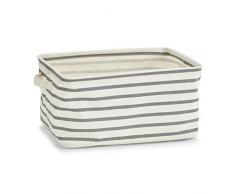 Zeller 14258 Aufbewahrungskorb Stripes, Canvas, grau, ca. 36 x 25 x 18 cm
