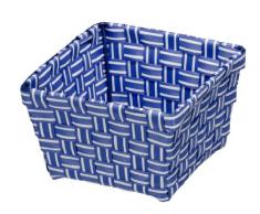 WENKO 20971100 Aufbewahrungskorb Salsa Blau-Weiß - Badkorb, Polypropylen, 14 x 9 x 14 cm
