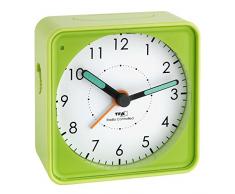 TFA Dostmann 60.1510.04 Analoger Funk-Wecker Picco, Funkuhr, leises Uhrwerk, klein und handlich Kunststoff, Grün 10,6 x 8 x 4 cm