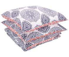 AmazonBasics – Bettwäsche-Set, aus leichter Baumwolle, 155 x 200 cm / 80 x 80 cm, Medallion