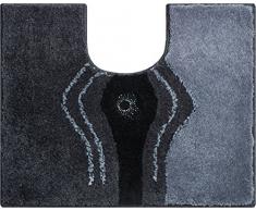 Grund Badteppich mit SWAROVSKI, 100% Polyacryl, ultra soft, rutschfest, CRYSTAL LIGHT, WC-Vorlage m.A. 50x60 cm, anthrazit