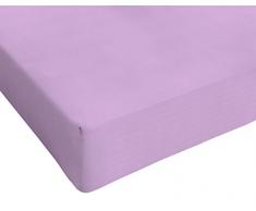 Italian Bed Linen Spannbetttuch, Einfarbig, 100Â % Baumwolle A Una Piazza e Mezza (120 x 200 cm) Lilla