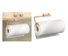 InterDesign Forma Papierrollenhalter | wandmontierter Küchenrollenhalter mit Schwenkarm | eleganter Rollenhalter für 1 Rolle Küchenpapier | Edelstahl kupfer