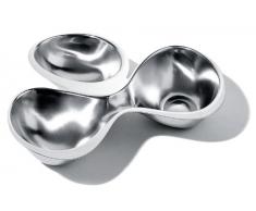 Alessi RA03 Schale mit 3 Sektionen, Edelstahl, silber