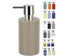 Spirella Seifenspender Tube | mit Edelstahlpumpe | FlÃ¼ssigseifen-Spender | Porzellan | 300ml | Langliebig und Robust | Taupe/Graubraun