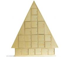 Artemio Adventskalender in Weihnachtsbaum-Form, zum selber Dekorieren, 43,5 x 51 x 7 cm, Holz, Beige