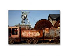 Calvendo Premium Textil-Leinwand 90 cm x 60 cm quer, Zeche Zollern | Wandbild, Bild auf Keilrahmen, Fertigbild auf echter Leinwand, Leinwanddruck Orte Orte