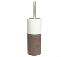 Sealskin Toilettenbürste Doppio, WC-Bürstengarnitur aus natürlichem Porzellan, Farbe: Braun, handbemalt