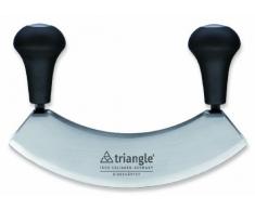 triangle 41 222 18 02 Wiegemesser 17,5 cm, zweischneidig, gehärtet i.K., Mezzaluna, Pizzamesser, Kräutermesser, Pizzaschneider, Edelstahlmesser, Käsemesser, Kräutermesser