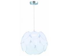 Reality Leuchten Pendelleuchte in chrom mit Acrylscheiben weiß / 1 x E27 60 W exklusive Leuchtmittel/ø 40 cm/Pendellänge max. 150 cm R30051001