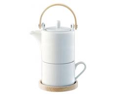 LSA International Circle Tee für EIN und Griff aus Eschenholz und Untertasse 0,35 l/0,25 l