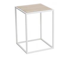 YAMAZAKI Tower Beistelltisch, Holz, Weiß, One Size