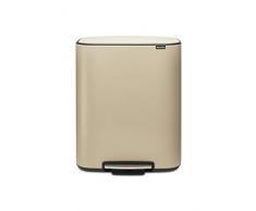 Brabantia BO Treteimer Mülleimer, Stahl, Mineral Golden Beach, 60L