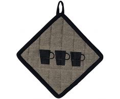 kela Topflappen Tabea Cups 20x20cm aus Baumwolle, Braun/Grau, 20 x 20 x 2 cm