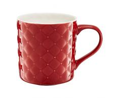 Ambition 40012 Steppbecher Glamour 420ml Trinkbecher Porzellanbecher Teebecher Kaffeebecher rot spühlmaschinengeeignet mikrowellengeeignet tolle Geschenkidee elegant modern Porzellan