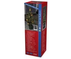 Konstsmide 3780-100 LED Weihnachtsbaum mit Tannenzapfen und Topf / fÃ¼r AuÃen (IP44) / Batteriebetrieben: 4xAA 1.5V (exkl.) / mit 6h und 9h Timer / 10 warm weiÃe Dioden / grÃ¼nes Kabel
